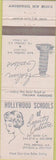 Matchbook Cover - Hollywood Beauty Schools girlie Albuquerque NM Italian food