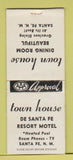 Matchbook Cover - Town House Restaurant Motel Santa Fe NM BOBTAIL