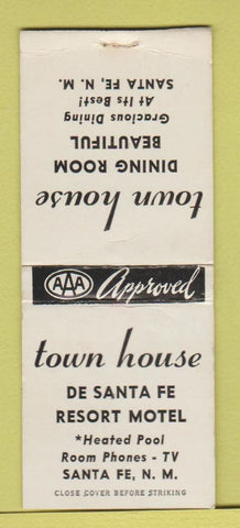 Matchbook Cover - Town House Restaurant Motel Santa Fe NM BOBTAIL