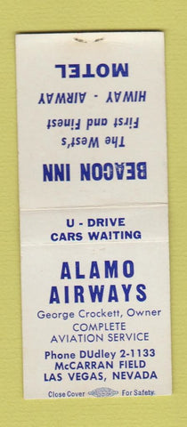 Matchbook Cover - Alamo Airways Las Vegas NV Beacon Inn BOBTAIL