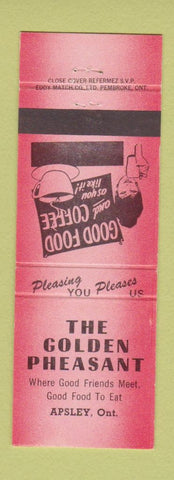 Matchbook Cover - Golden Pheasant Chinese Food Apsley ON