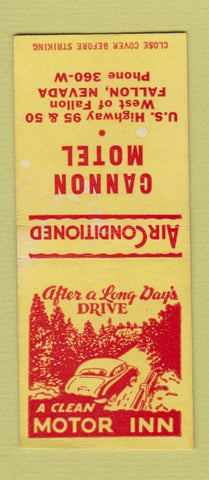 Matchbook Cover - Cannon Motel Fallon NV BOBTAIL