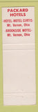Matchbook Cover - Packard Hotels Mount Vernon OH #1