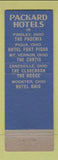 Matchbook Cover - Packard Hotels Findlay OH Mount Vernon Zanesville #2