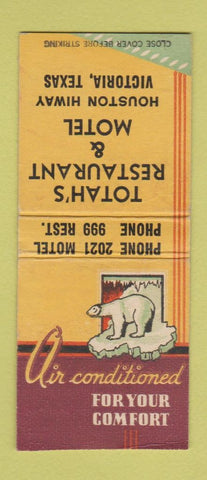 Matchbook Cover - Totah's Restaurant Motel Victoria TX BOBTAIL