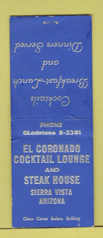 Matchbook Cover - El Coronado Cocktail Lounge Sierra Vista AZ BOBTAIL WEAR