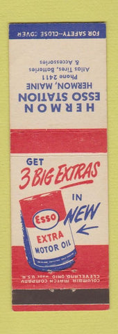 Matchbook Cover - Hermon Esso oil gas Hermon ME low phone #