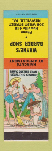 Matchbook Cover - Wayne's Barber Shop Newville PA hillbilly