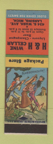 Matchbook Cover - H&H Wine Cellar Lansing MI hillbilly