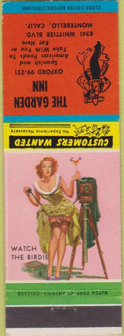 Matchbook Cover - Garden Inn Montebellow CA pinup