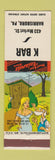 Matchbook Cover - K Bar Harrisburg PA hillbilly
