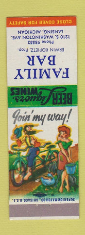 Matchbook Cover - Family Bar Lansing MI hillbilly #2