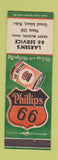 Matchbook Cover - Larsen's Phillips 66 oil gas Grand Island NE low phone #