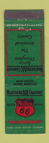 Matchbook Cover - Northern Oil Phillips 66 oil gas Virginia MN