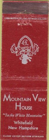 Matchbook Cover - Mountain View House Whitefield NH
