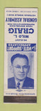 Matchbook Cover - Milo Craig Ellection General Assembly WEAR