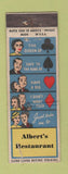 Matchbook Cover - Albert's Restaurant Watkins Glen NY WEAR