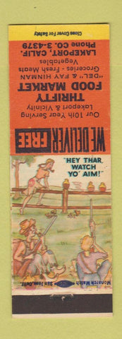 Matchbook Cover - Thrifty Food Market Grocery Lakeport CA hillbilly