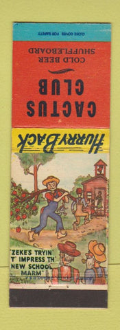 Matchbook Cover - Cactus Club Shuffleboard hillbilly