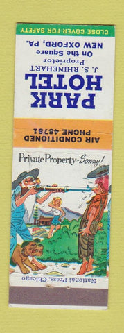 Matchbook Cover - Park Hotel New Oxford PA hillbilly