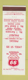 Matchbook Cover - Phillips 66 oil gas Carmichael Lake View SC