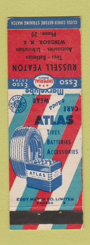 Matchbook Cover - Atlas Tires Esso oil gas Windsor NS Russell Yeaton
