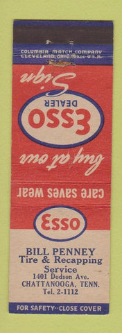 Matchbook Cover - Esso oil gas Bill Penney Chattanooga TN
