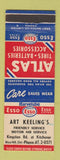 Matchbook Cover - Esso oil gas Art Keeling's West Hill ON Atlas Tires