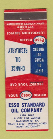 Matchbook Cover - Esso Standard Oil gas Bala Cynwyd PA