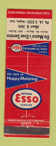 Matchbook Cover - DeMarco's Esso oil gas Regina SK