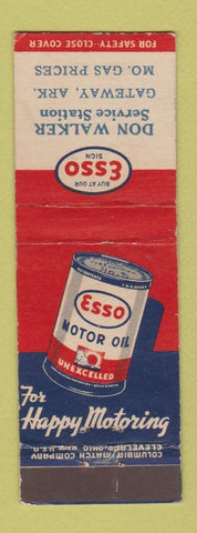 Matchbook Cover - Don Walker Esso oil gas Gateway AR