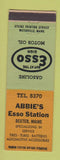 Matchbook Cover - Abbie's Esso oil gas Dexter ME