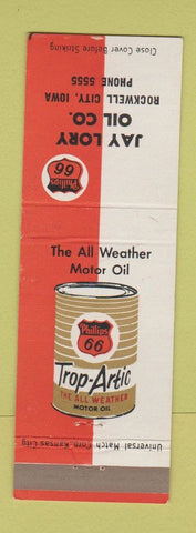 Matchbook Cover - Jay Lory Phillips 66 oil gas Rockwell City IA