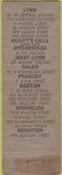 Matchbook Cover - Huntt's Grill Lynn Boston Salem Peabody Brighton MA WORN