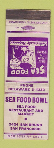 Matchbook Cover - Seafood Bowl Restaurant San Francisco CA WEAR
