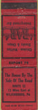 Matchbook Cover - House By The Side of the Road Wilkinsburg PA WEAR