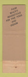 Matchbook Cover - Casablanca Palm Beach FL WEAR