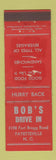 Matchbook Cover - Bob's Drive In Fayetteville NC MERCHANTS POOR STAINED