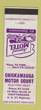 Matchbook Cover - Chickamauga Motor Court Motel Chattanooga TN