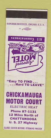 Matchbook Cover - Chickamauga Motor Court Motel Chattanooga TN