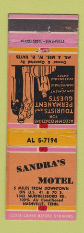 Matchbook Cover - Sandra's Motel Nashville TN WEAR