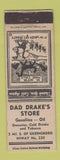 Matchbook Cover - Dad Drake's Store oil gas Greensboro NC WEAR