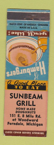 Matchbook Cover - Sunbeam Grill Ferndale MI WEAR