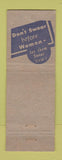 Matchbook Cover - New Windsor Hotel Spring Grove PA pinup WEAR