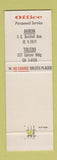 Matchbook Cover - Office Personnel Service temp work Akron Toledo OH