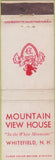 Matchbook Cover - Mountain View House Whitefield NH WEAR