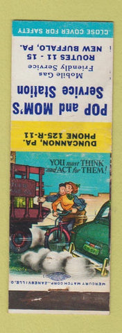 Matchbook Cover - Pop and Mom's Mobil oil gas New Buffalo PA Duncannon