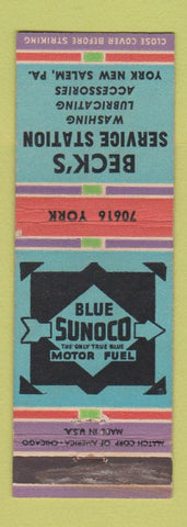 Matchbook Cover - Beck's Sunoco oil gas York New Salem PA WEAR