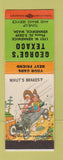 Matchbook Cover - George's Texaco oil gas Kennewick WA hillbilly