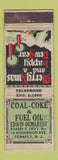 Matchbook Cover - Coal Coke Fuel Edwin Demarest Tenafly NJ WORN